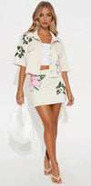 Flower blooms set top/skirt